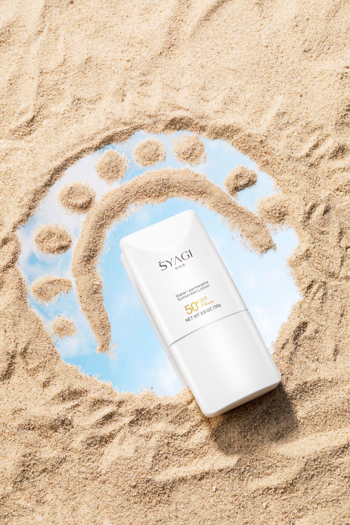 Sunscreen bottle product shot for a K-beauty skincare story