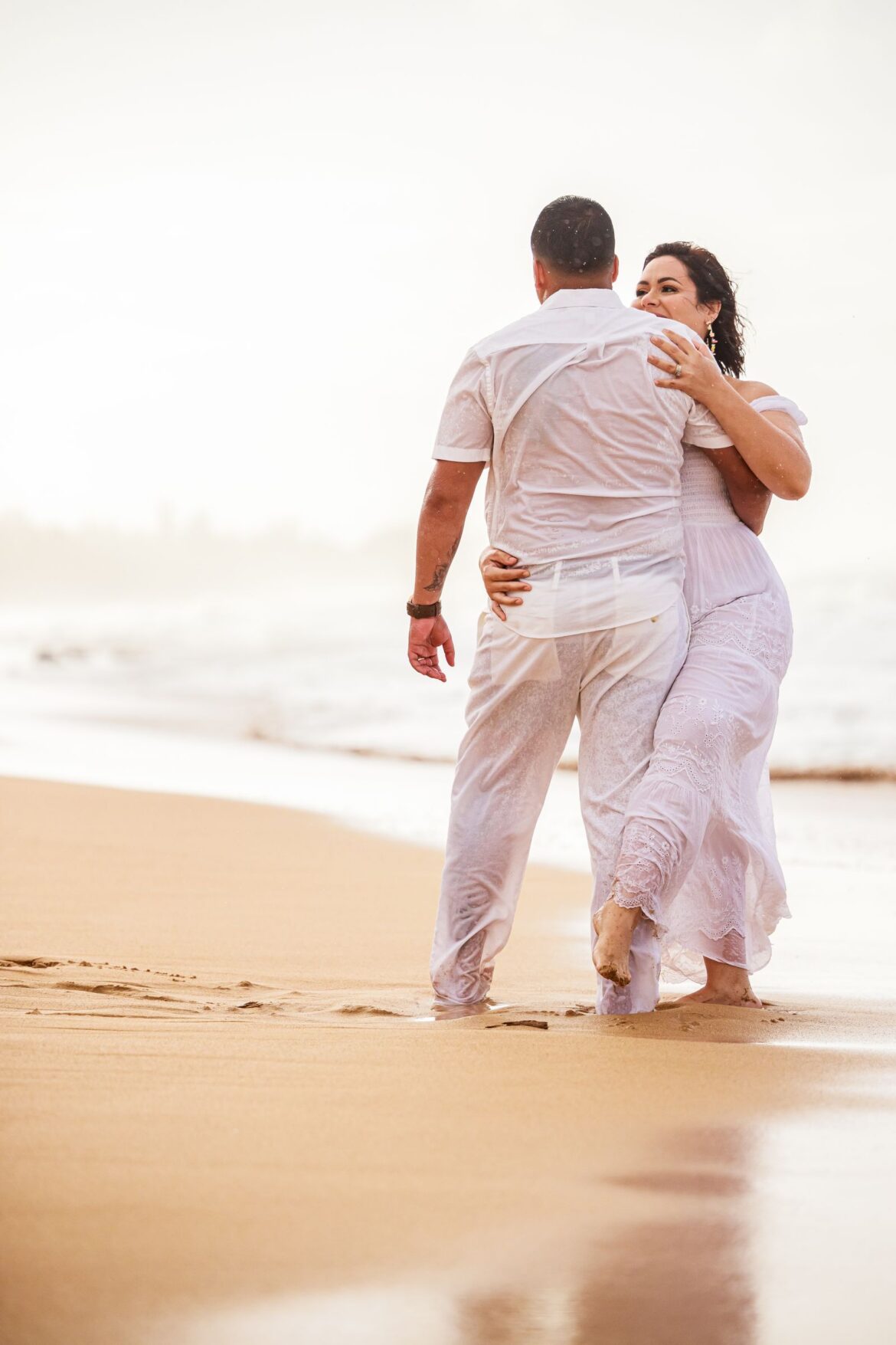 Romantic couples on beach