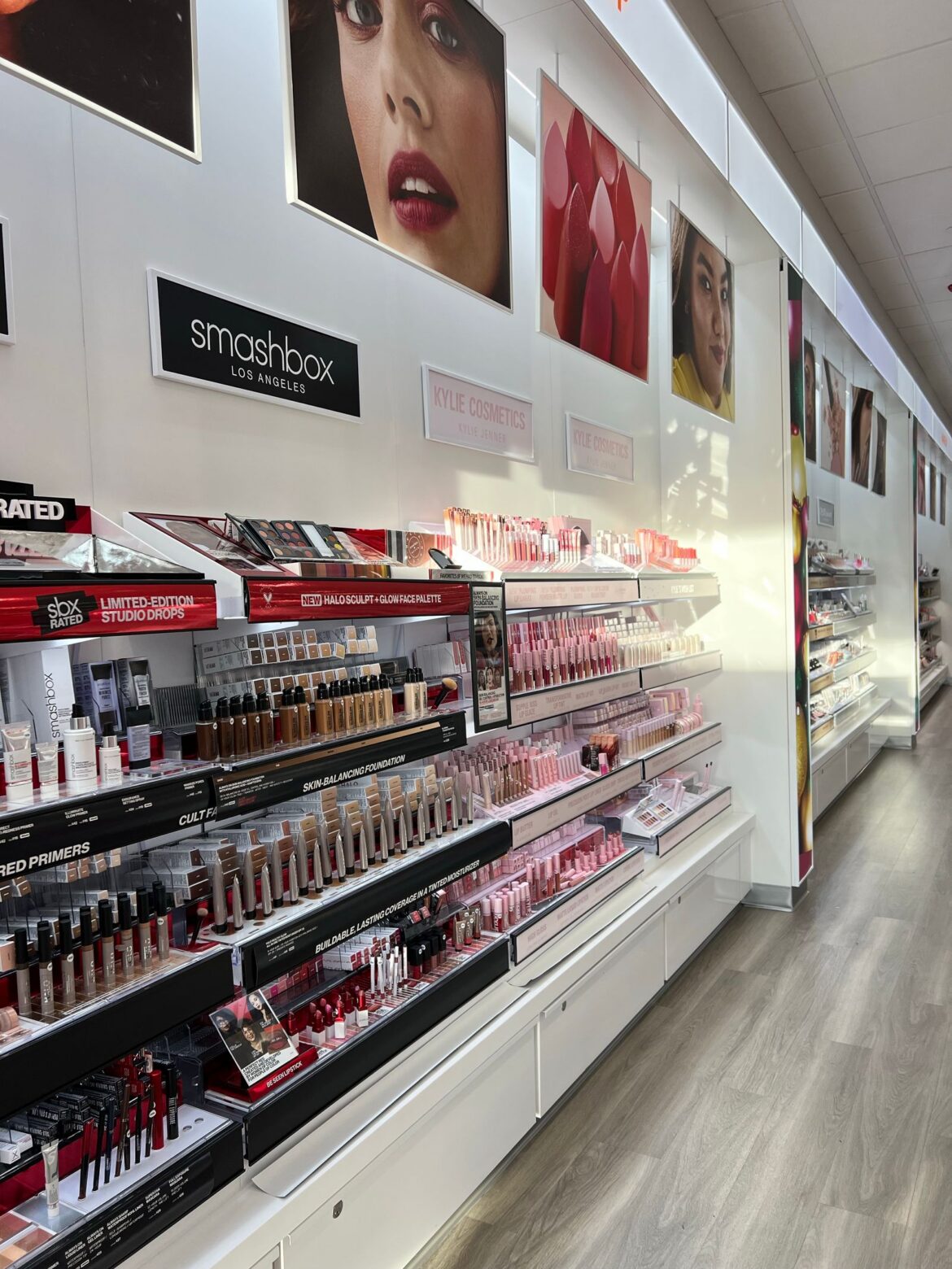 Beauty store cosmetics aisle