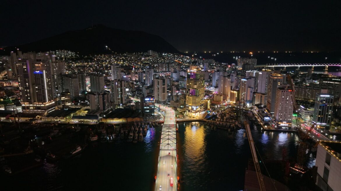 Busan city skyline at night