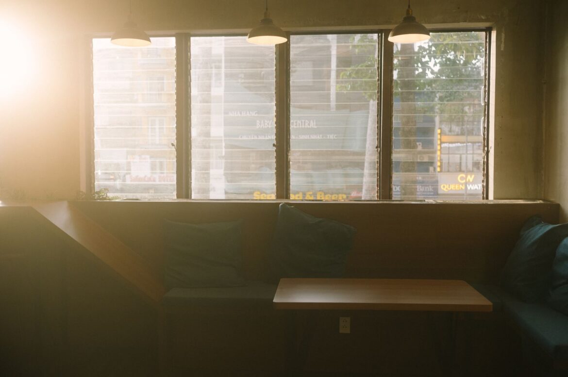A quiet sunlit cafe interior