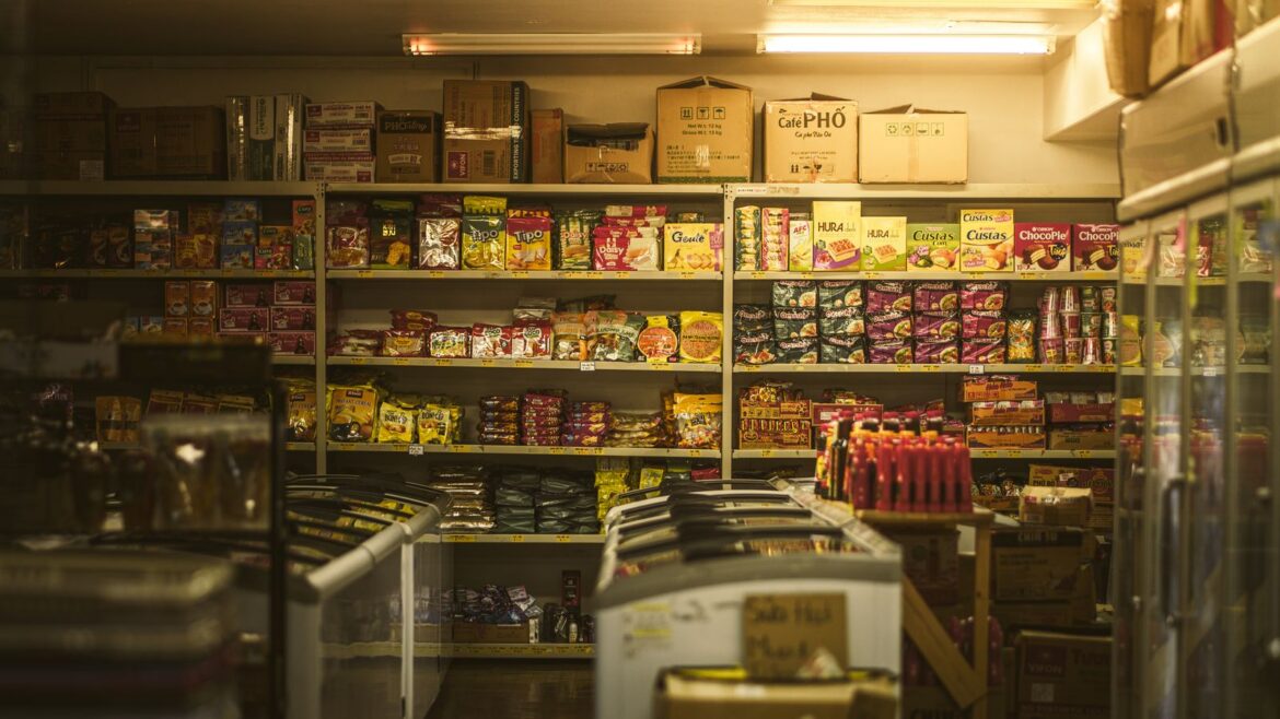 A cozy corner of an Asian grocery store interior