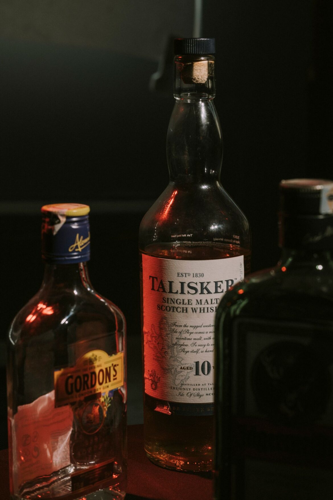 Whisky bottles bar