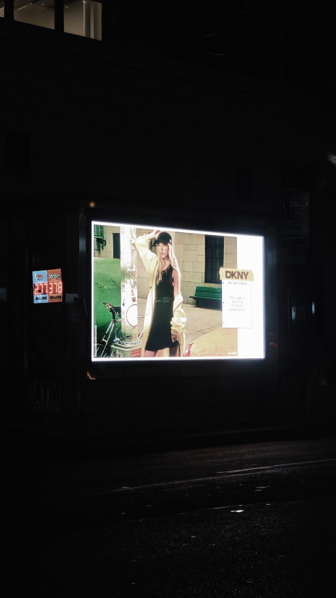 Outdoor fashion billboard at night