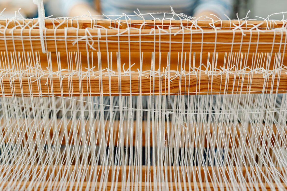 A traditional weaving loom craft