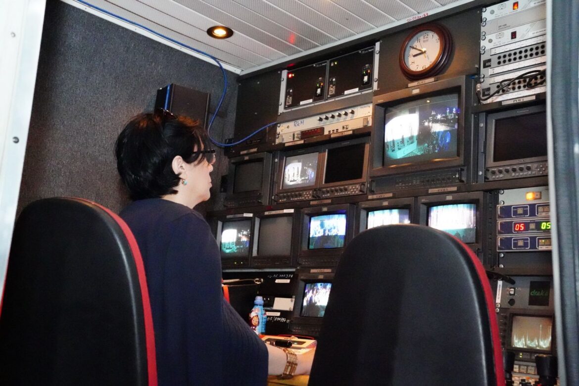 Inside a television broadcast control room
