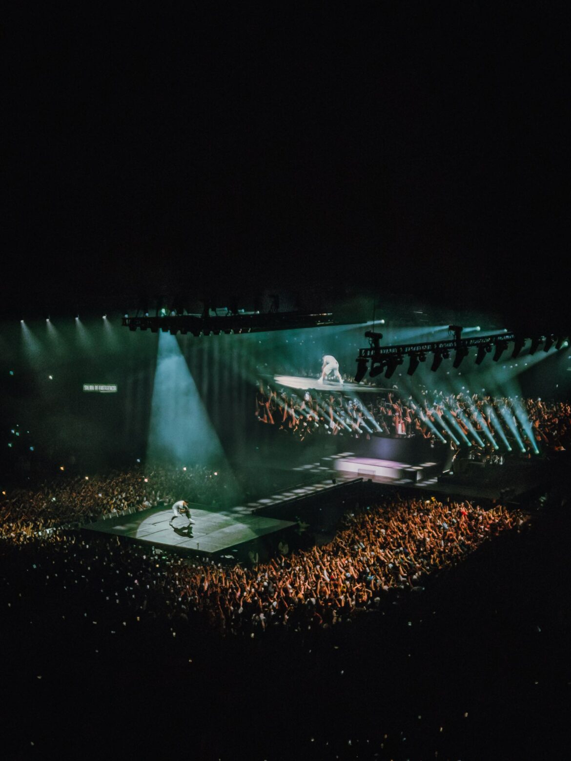 A dynamic concert performance with a light show