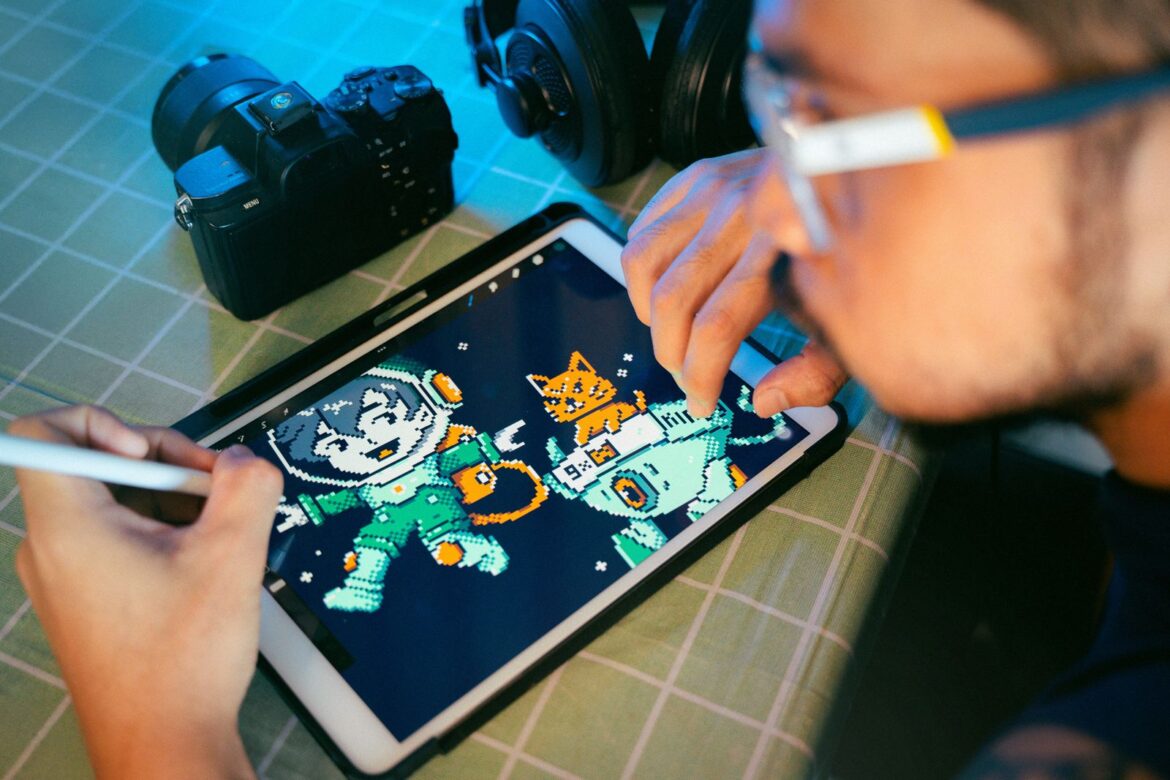Digital animation artwork creation, representing Korean animation studios at the Annecy market