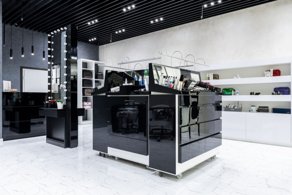 Modern flagship beauty store interior, representing Musinsa Beauty expansion in Korea