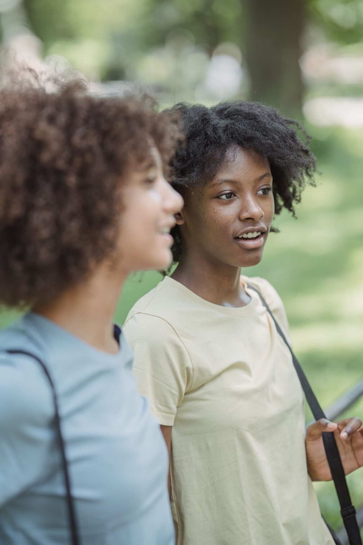 Young adults talking in a park