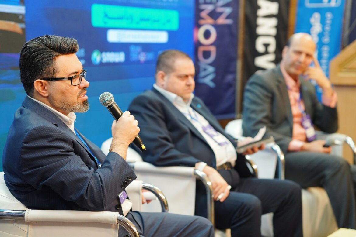 A panel discussion at a literary conference