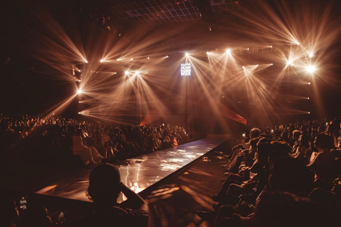 A vibrant fashion show runway