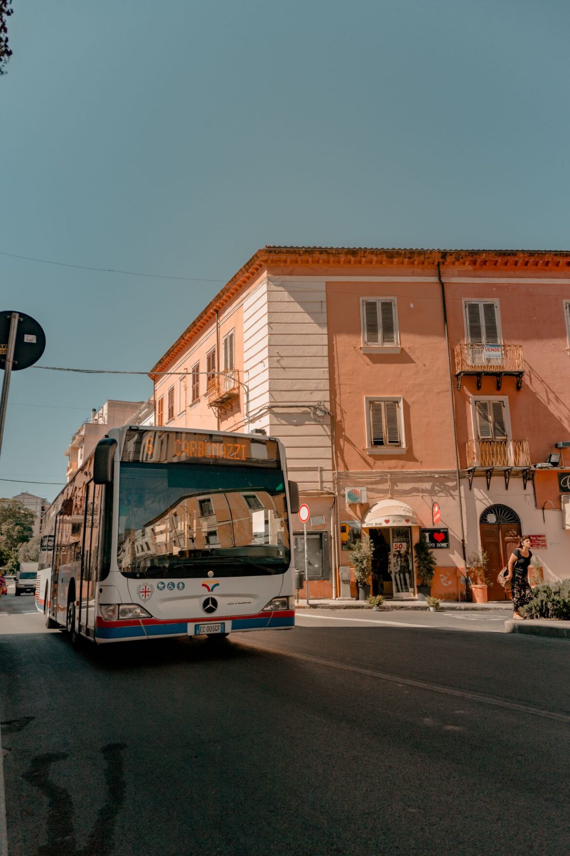 A city bus on a street