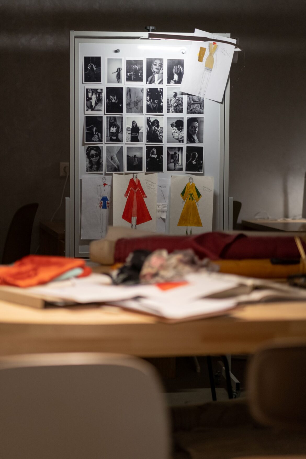 A fashion designer working in a studio