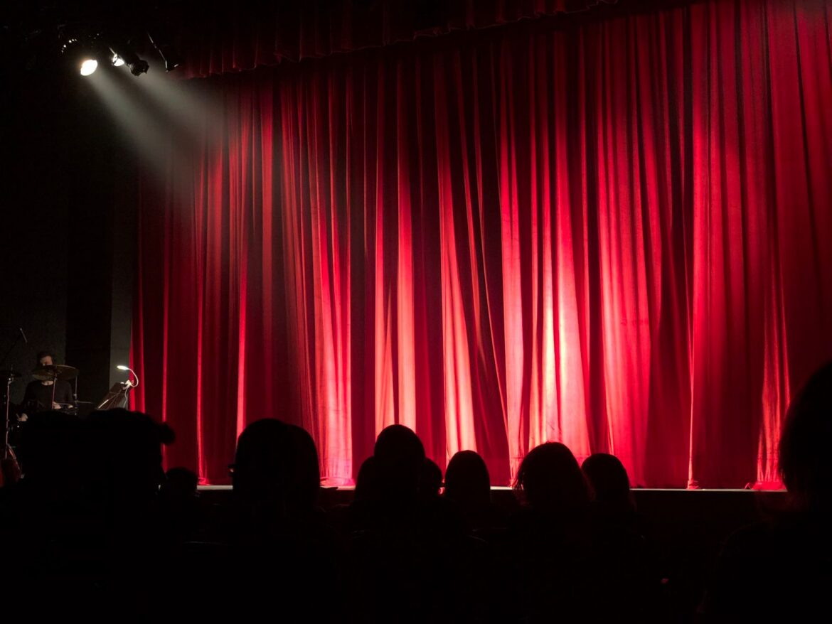 An audience at a comedy show