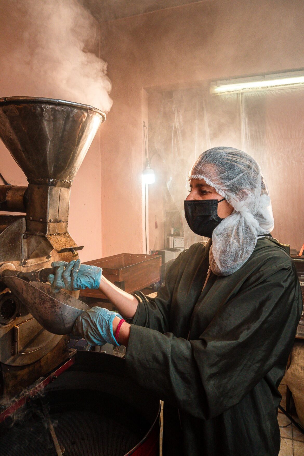 Coffee roasting with industrial equipment