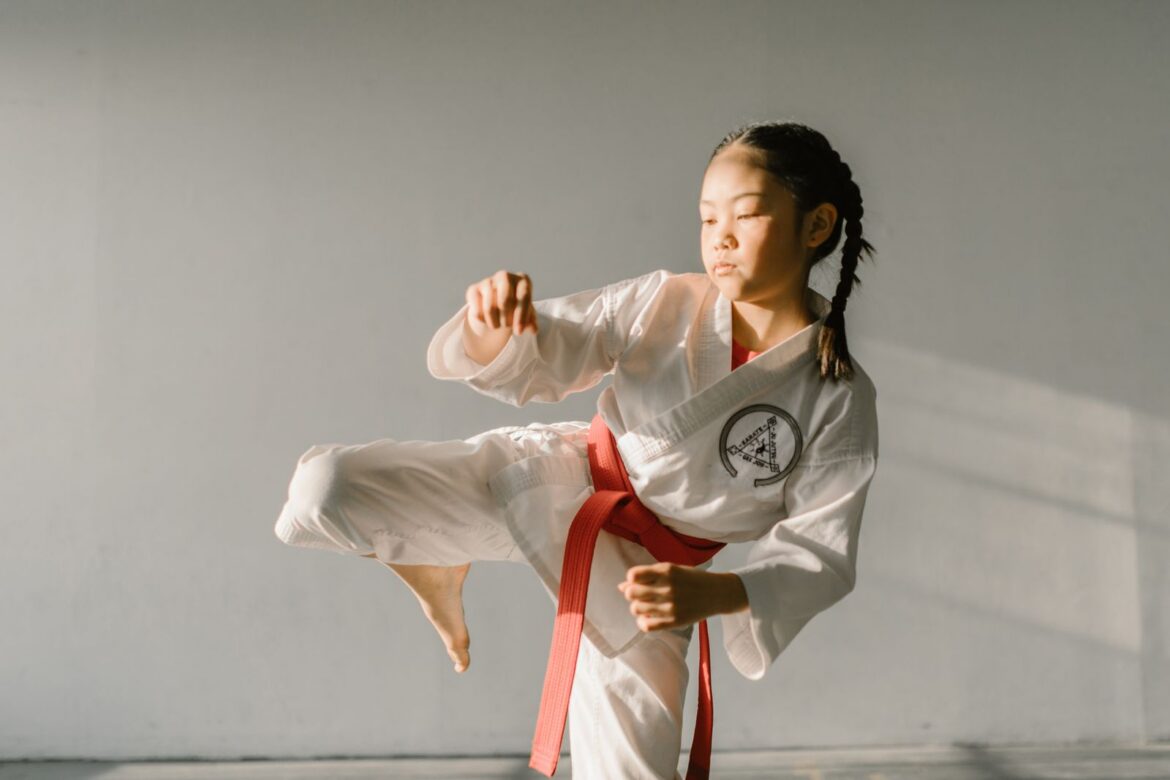 Martial arts training in a dojang studio, representing Korea UNESCO nomination for taekwondo training culture