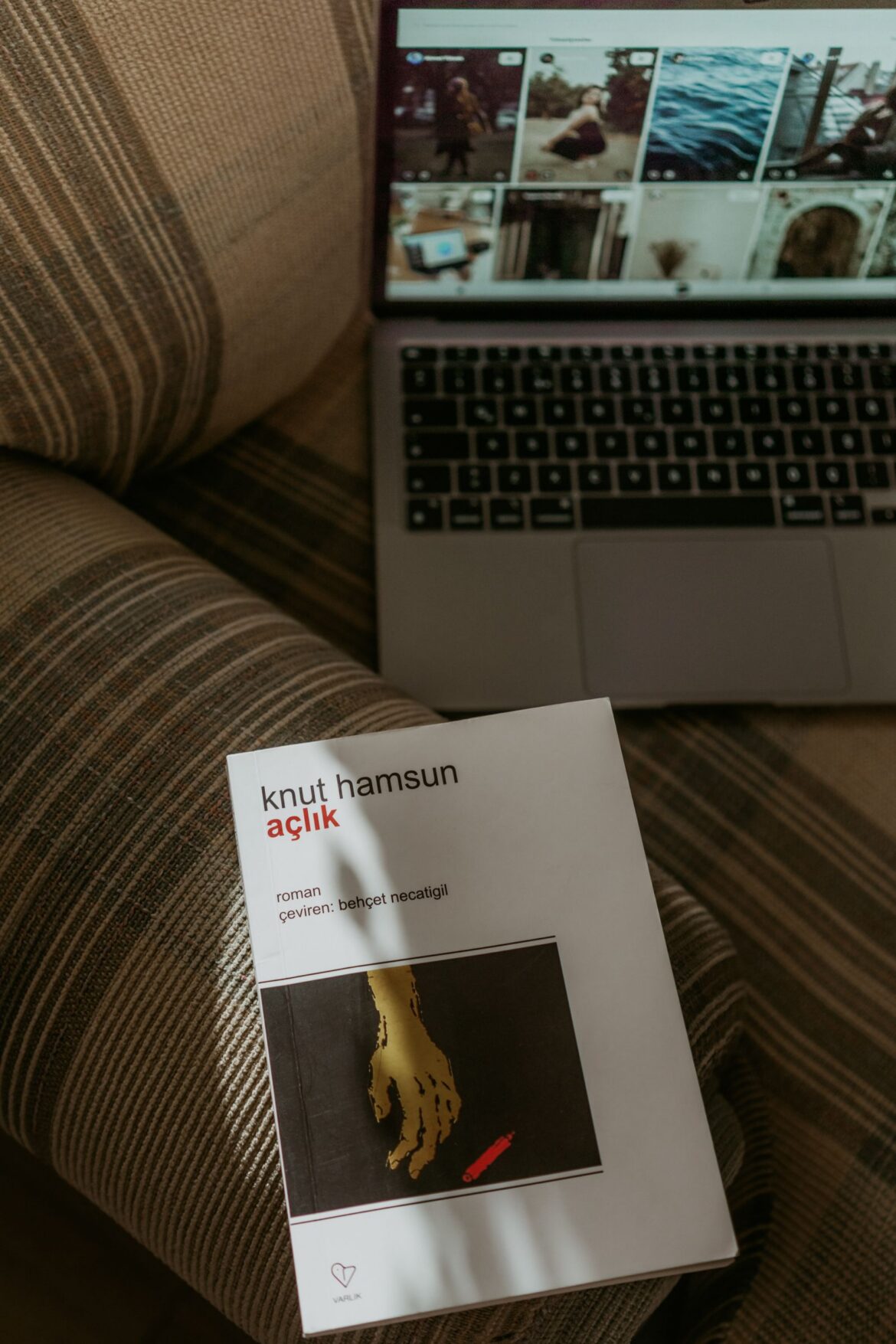 Book near laptop translator workspace