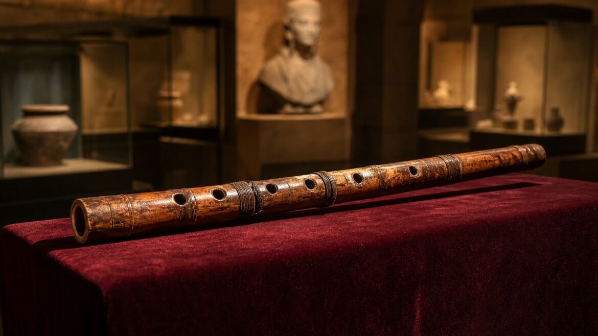 Ancient Baekje bamboo flute artifact
