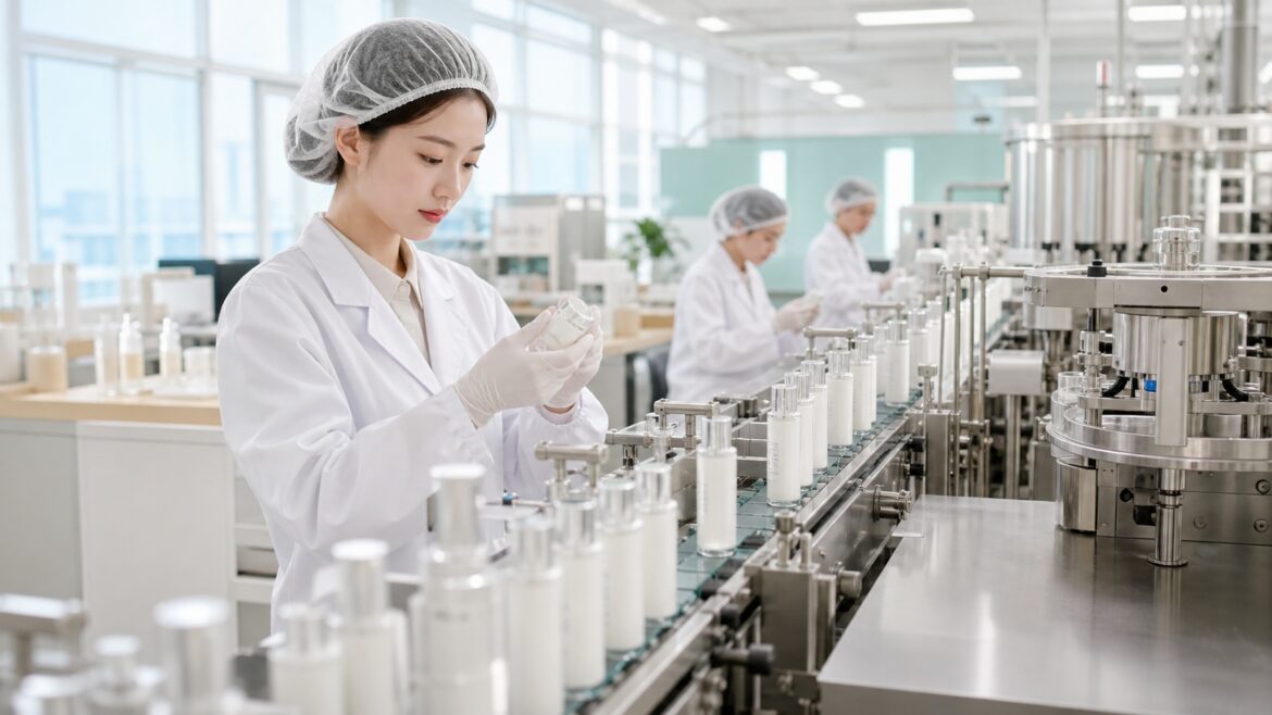 Korean cosmetics manufacturing facility representing ODM companies behind K-beauty brands