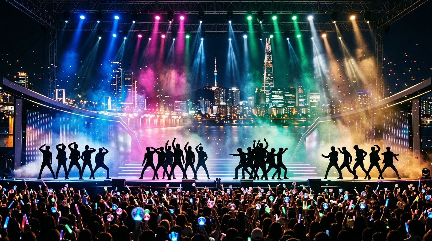 K-pop groups from multiple generations performing during August comeback season