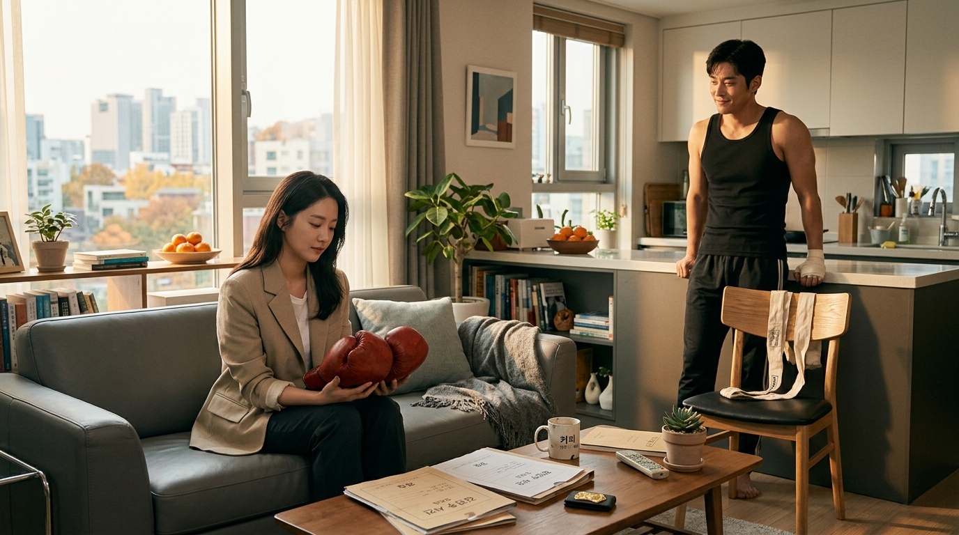 Amnesiac prosecutor and boxing coach roommates scene
