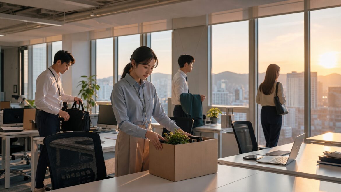Korean office Friday afternoon