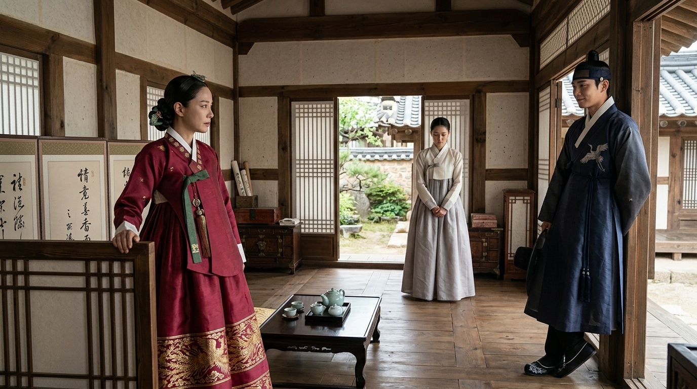 Scene evoking the Joseon-era social tension at the center of Scandal