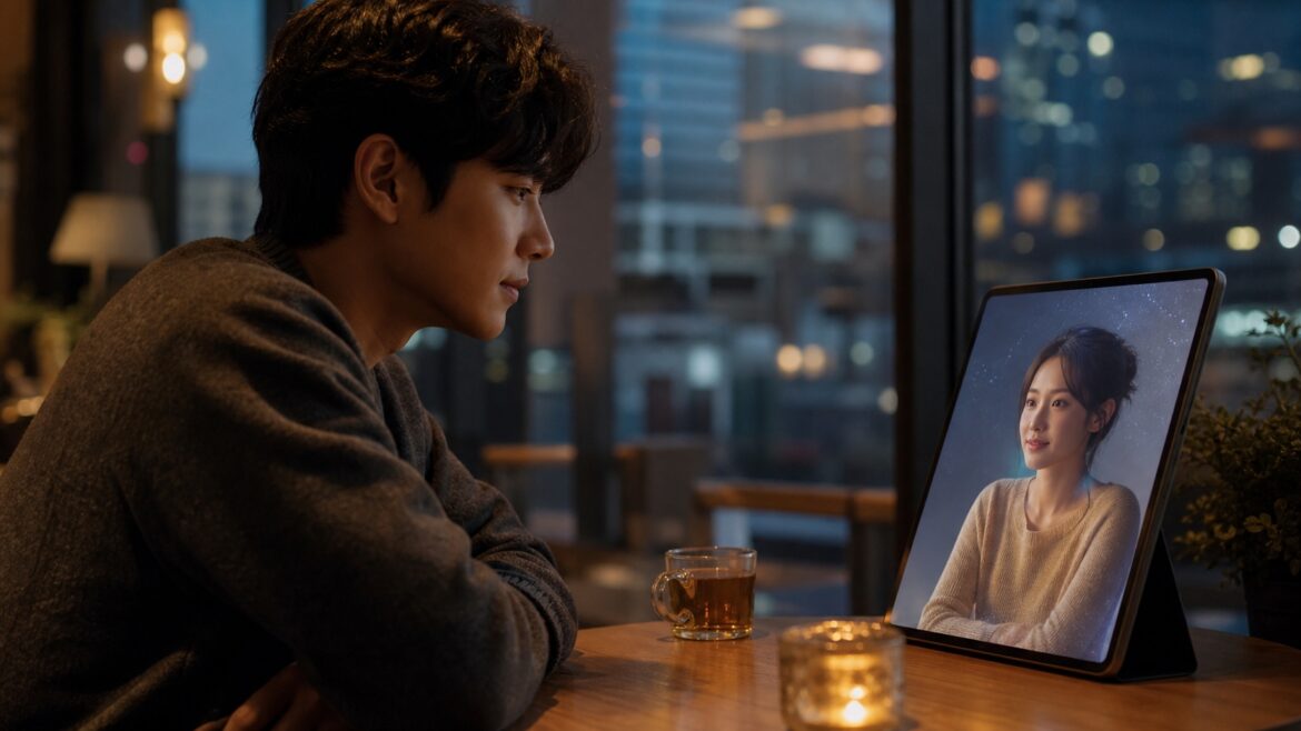 Korean AI dating show human companion scene