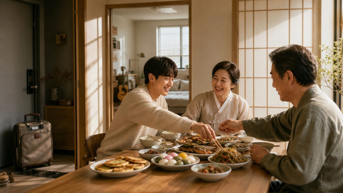 Modern Korean family celebrating Chuseok 2026