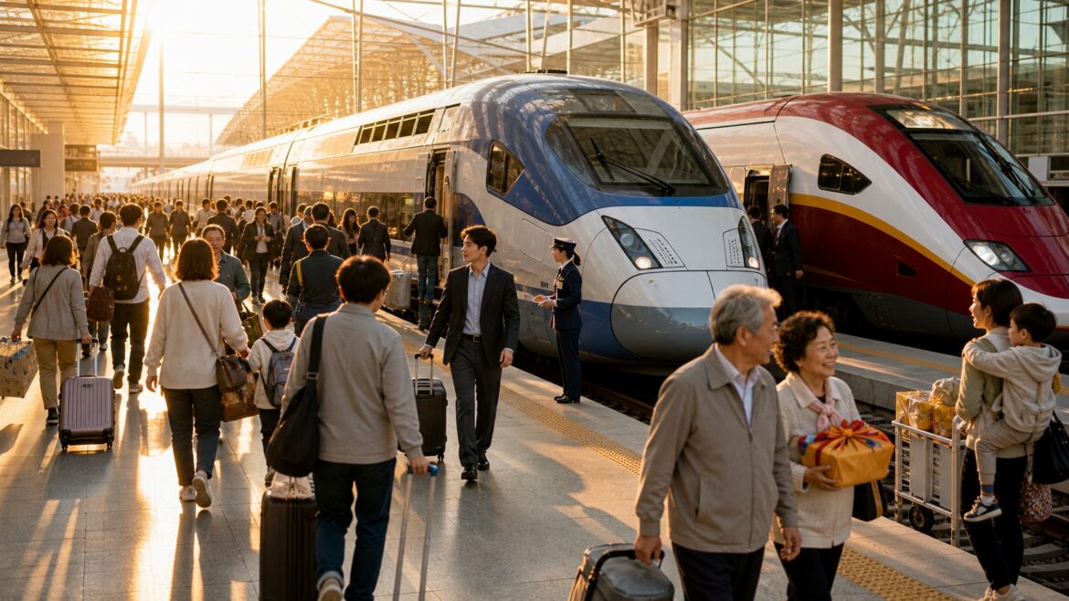 Chuseok 2026 holiday travel rush at Korean high-speed rail station