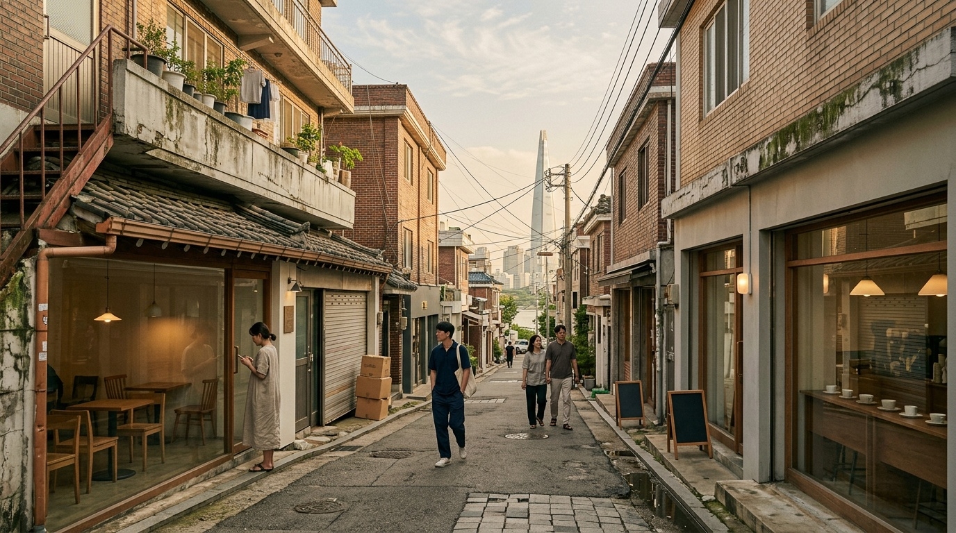 Quiet alley in Songridan-gil, Seoul