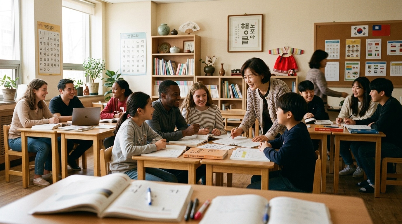 Korean Education Center classroom scene
