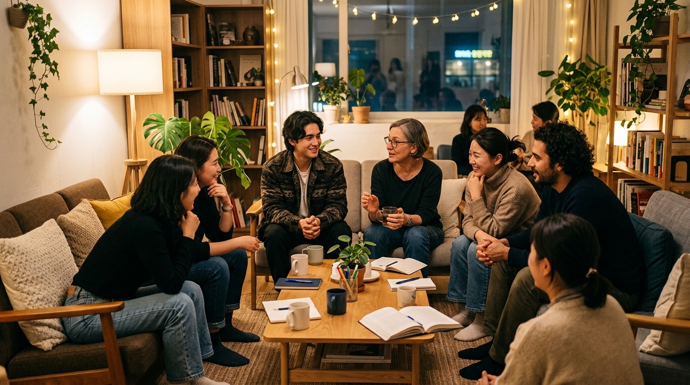 Community conversation workshop at a Seoul wellbeing space