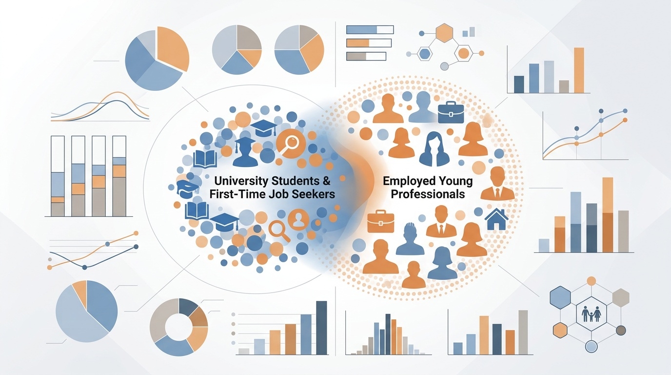 Conceptual illustration of two overlapping South Korean youth demographic groups