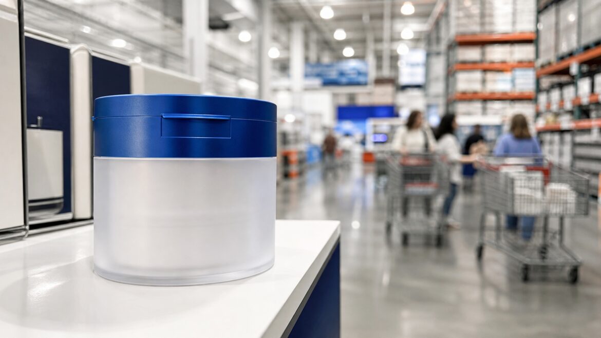 Medicube Zero Pore Pad skincare jar displayed in a US warehouse club aisle