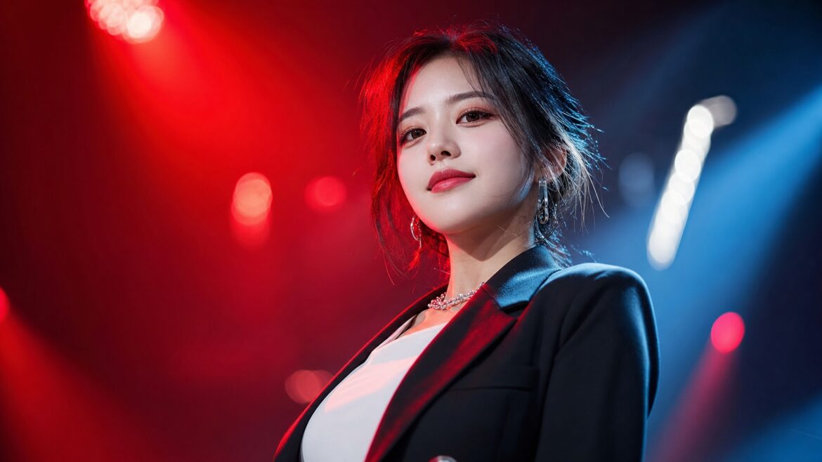 Rosé performing under stage lighting for the 'new trick' single