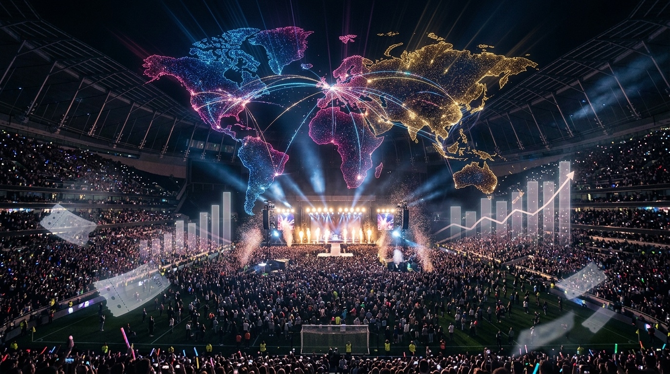 Global concert industry visualization of touring revenue