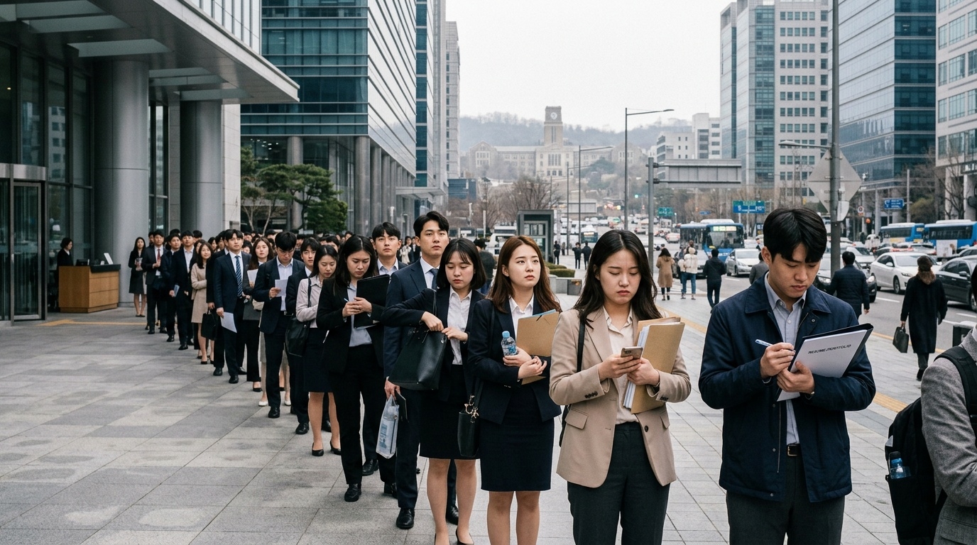 Korean graduates job searching
