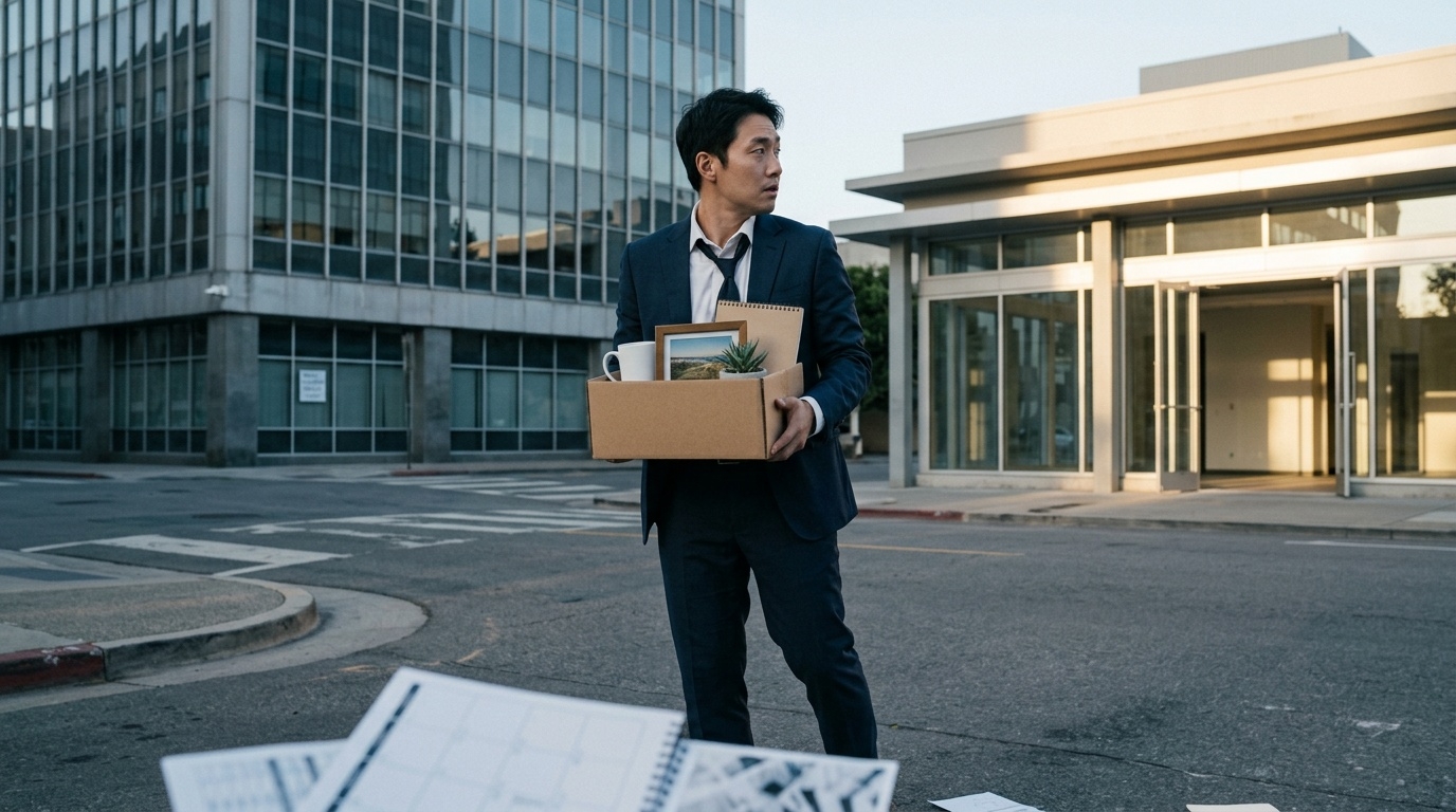 Korean worker between jobs with loan documents