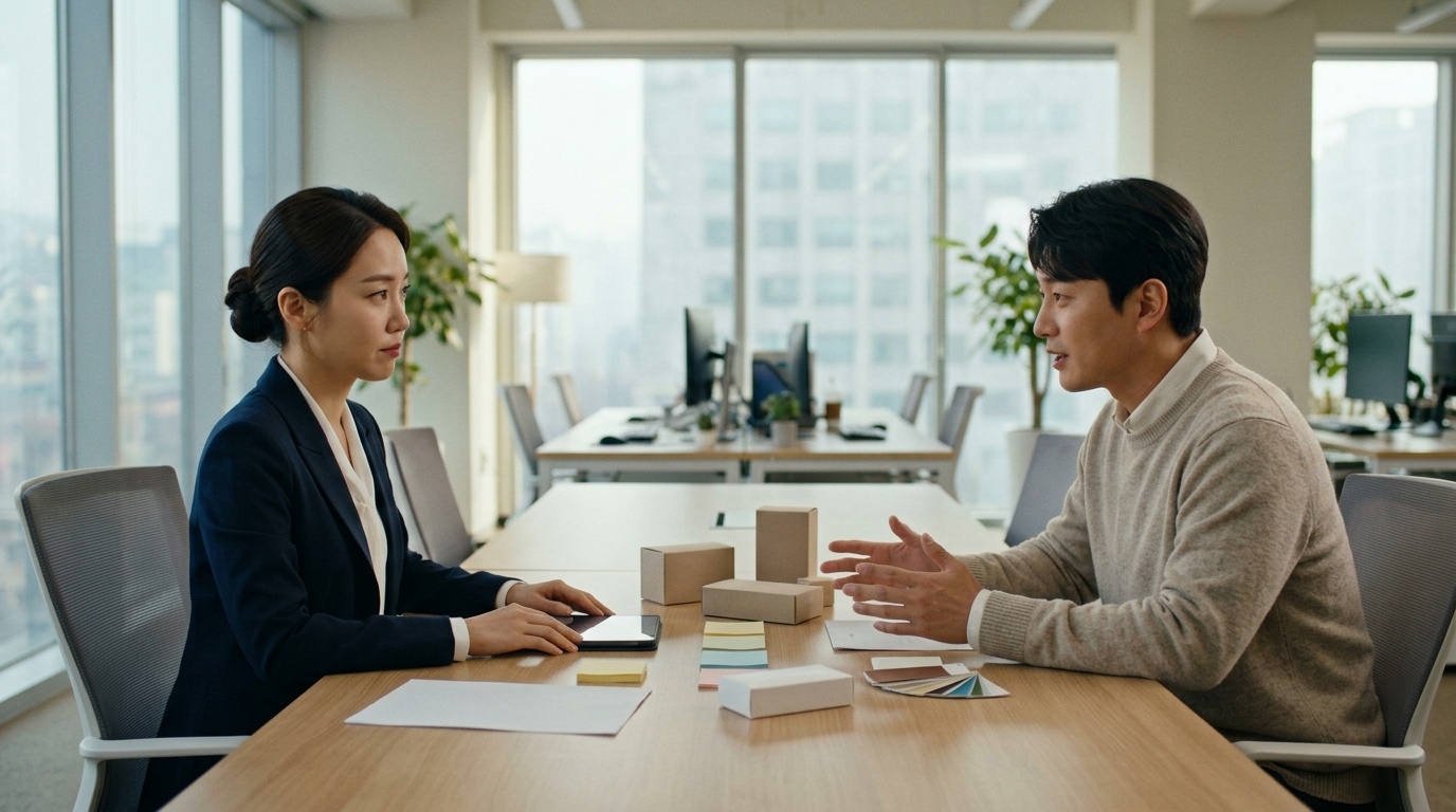 TVING drama Make Me Shudder marketer and CEO collaboration scene