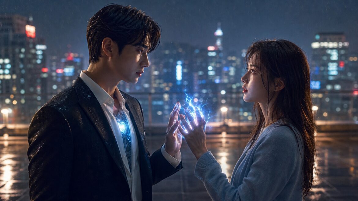 Charge Me Netflix K-drama key art with artificial heart and electric powers