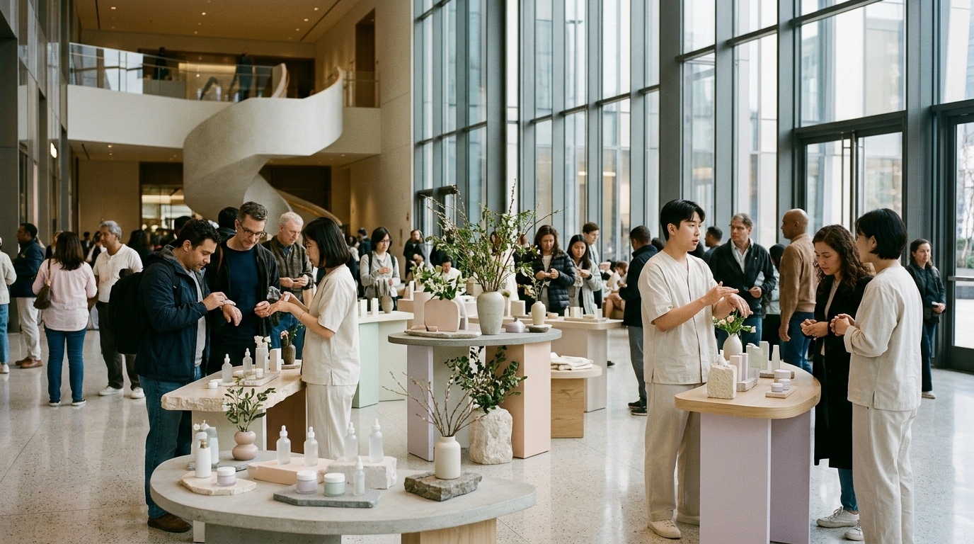 Korean beauty pop-up in a New York Hudson Yards retail space